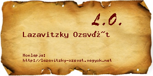 Lazavitzky Ozsvát névjegykártya